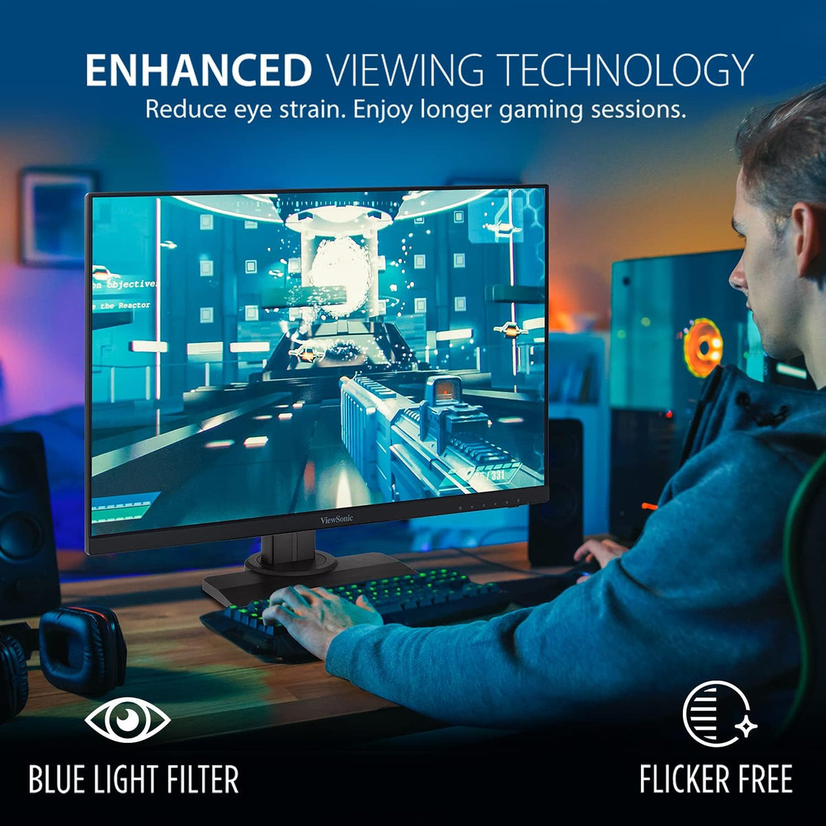 XG2431 24 Inch 1080P Gaming Monitor with 240Hz, 0.5Ms, Freesync Premium, NVIDIA G-Sync Compatible, Advanced Ergonomics, Eye Care, HDR400
