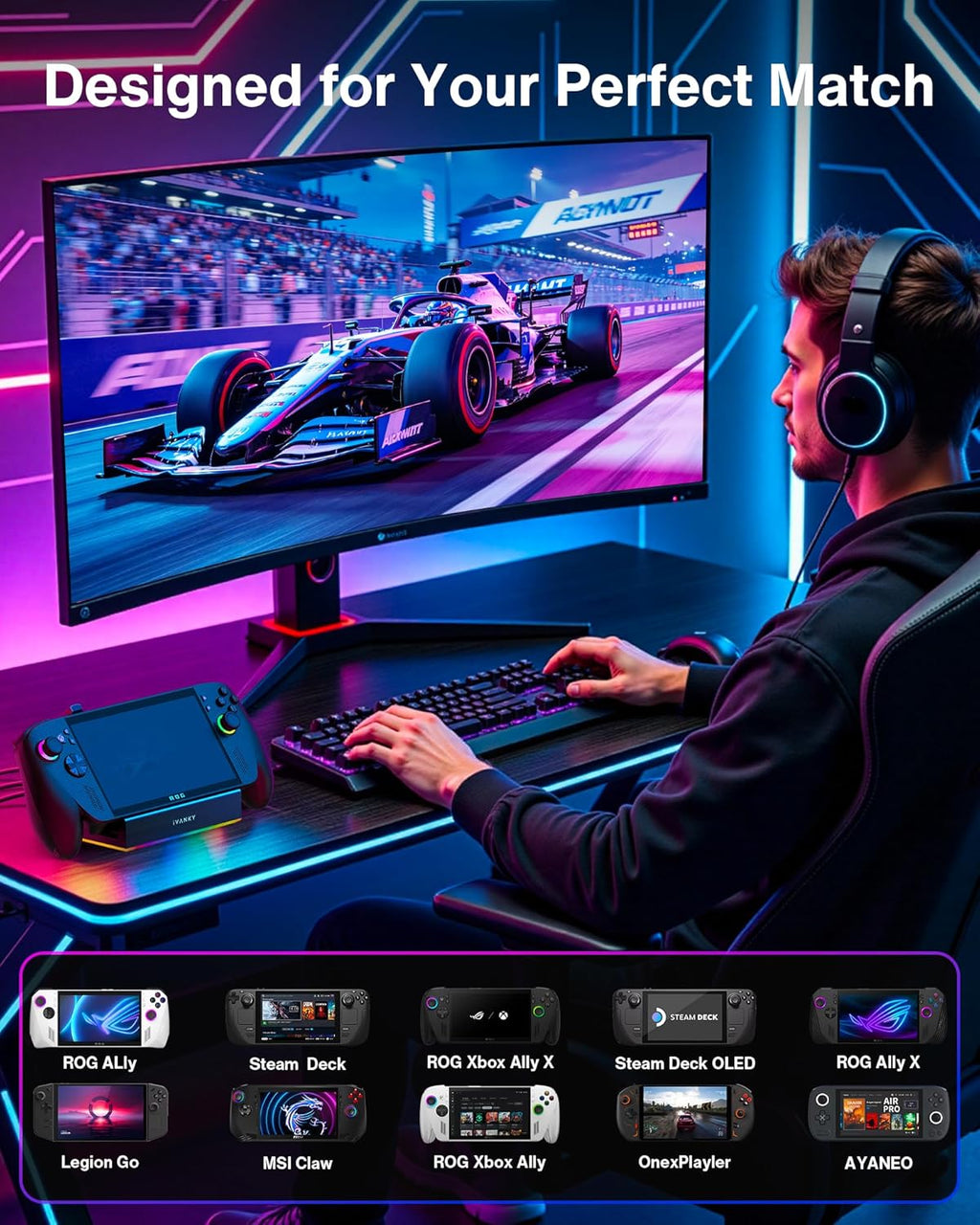 14-In-1 RGB Docking Station for ROG Xbox Ally X(2025)/X20, 4K@120Hz