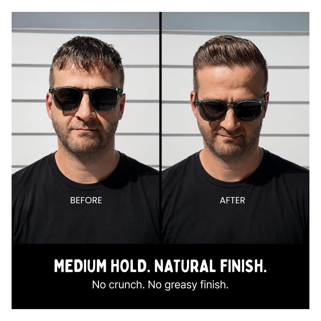 All Natural Tallow Hair Clay for Men & Women – Medium Hold Matte Finish Styling Pomade, Made with Grass-Fed Tallow & Natural Ingredients, Supports Healthy Hair & Scalp, Made in USA, 2.5 Oz