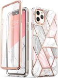 for Iphone 11 Pro Max Case with Built-In Screen Protector, Marble