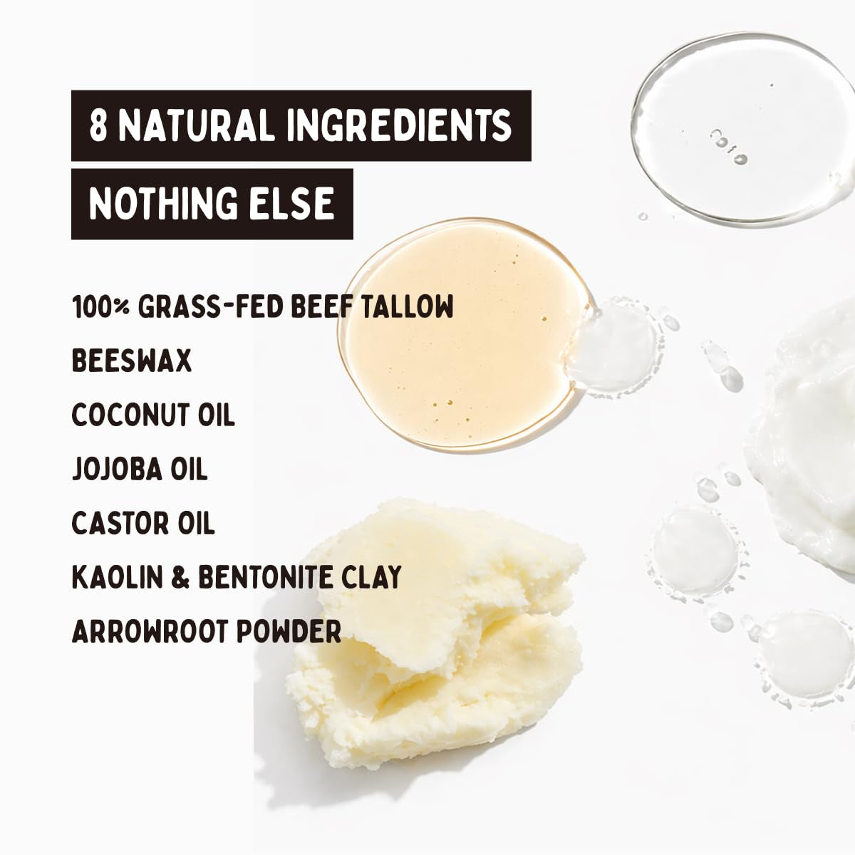 All Natural Tallow Hair Clay for Men & Women – Medium Hold Matte Finish Styling Pomade, Made with Grass-Fed Tallow & Natural Ingredients, Supports Healthy Hair & Scalp, Made in USA, 2.5 Oz