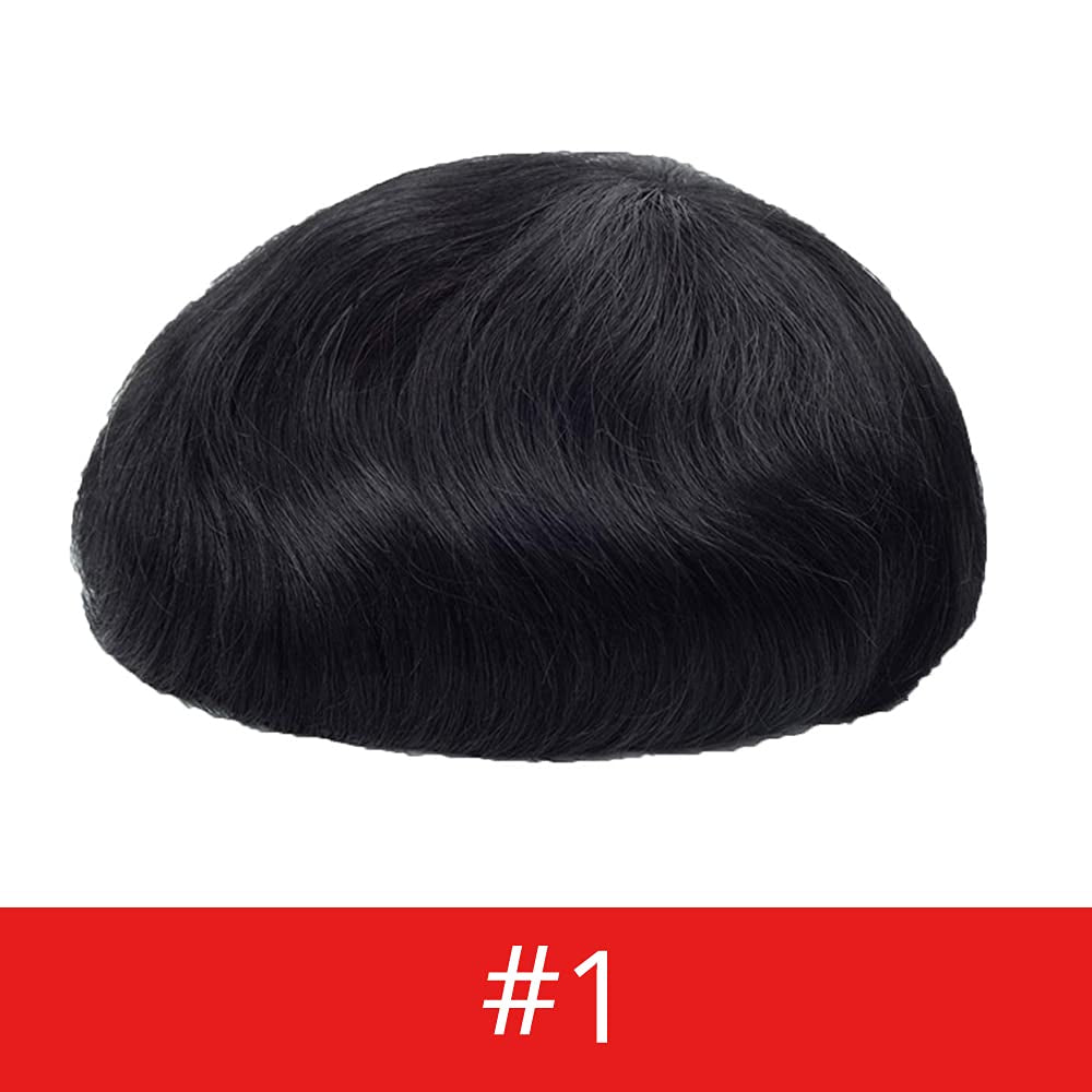 Hair System for Men Real Human Hair Full French Lace Mens Hair System Size 8X10 Inches Mens Toupee #1