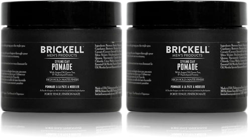 - Hair Pomade for Men, Styling Clay Pomade, Matte Finish & Strong Hold, with Argan Oil, Niacinamide, and Hydrolyzed Protein, 2 Ounces, Scented (Pack of 2)