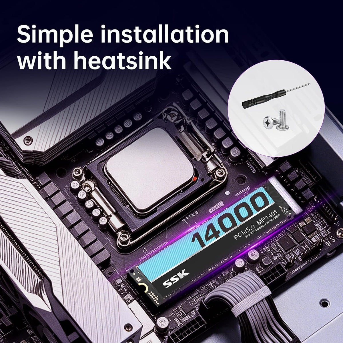 1TB Internal M.2 Nvme SSD 2280 Pcie Gen5 up to 14000Mb/S Internal SSD