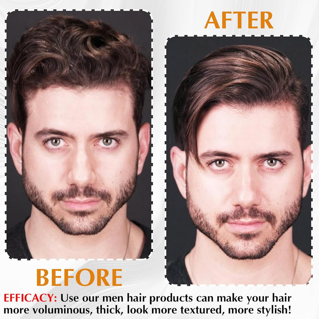 Matte Clay Firm Hold Hair Clay for Men Water Based & Hair Styling Powder for Natural Finish Volumizing & Texturizing Hair Powder & Sea Salt Spray for All Hair Adds Instant Thickness Light Hold (3PCS)