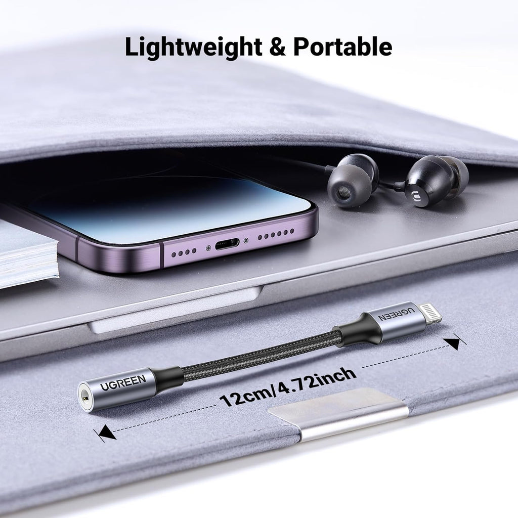 Headphone Adapter for Iphone Lightning to 3.5Mm Mfi Certified, Grey
