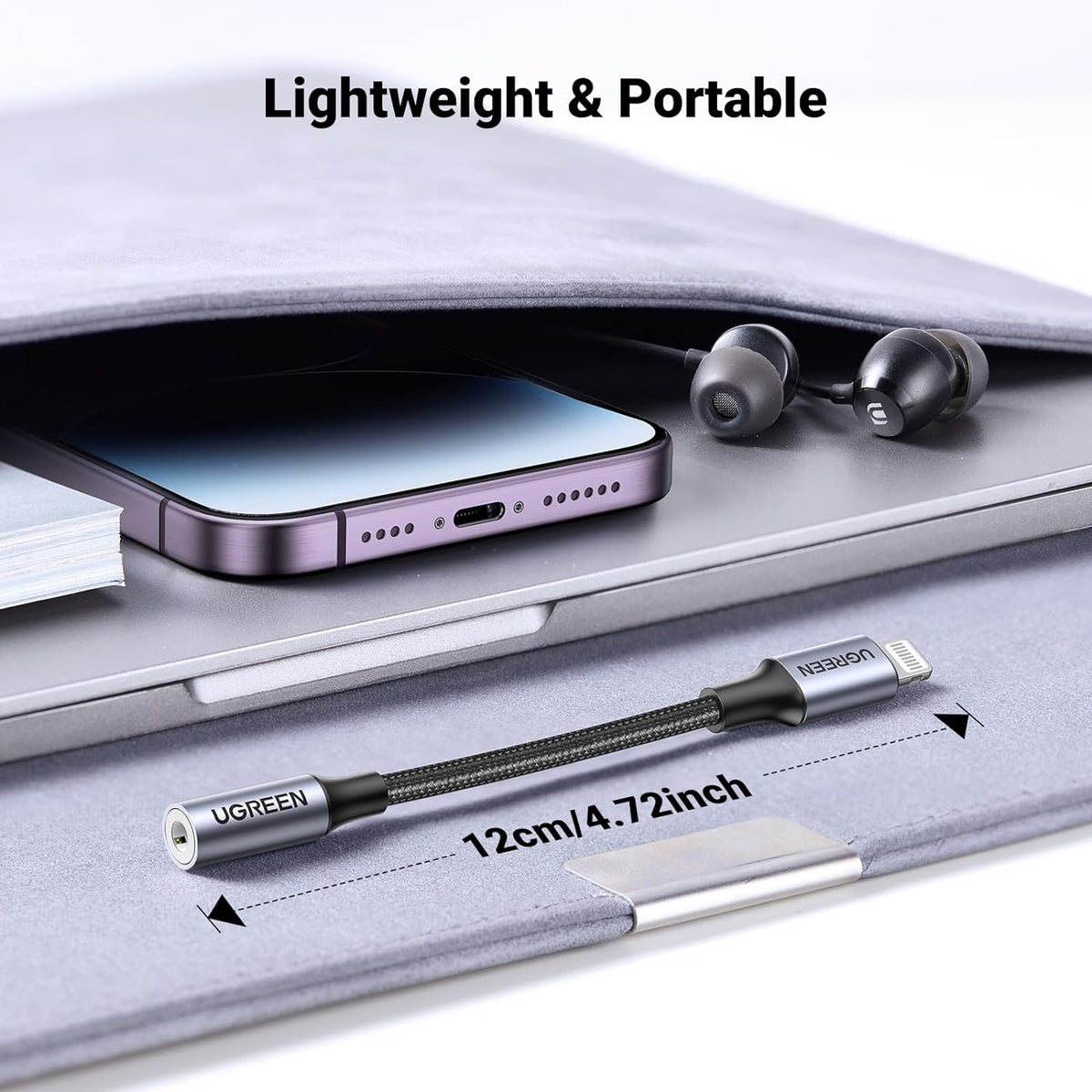 Headphone Adapter for Iphone Lightning to 3.5Mm Mfi Certified, Grey