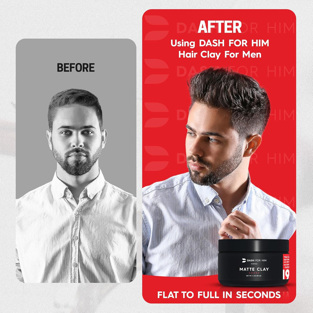 Hair Clay for Men 4Oz - Scented, Medium Hold, Adds Volume & Texture Styling
