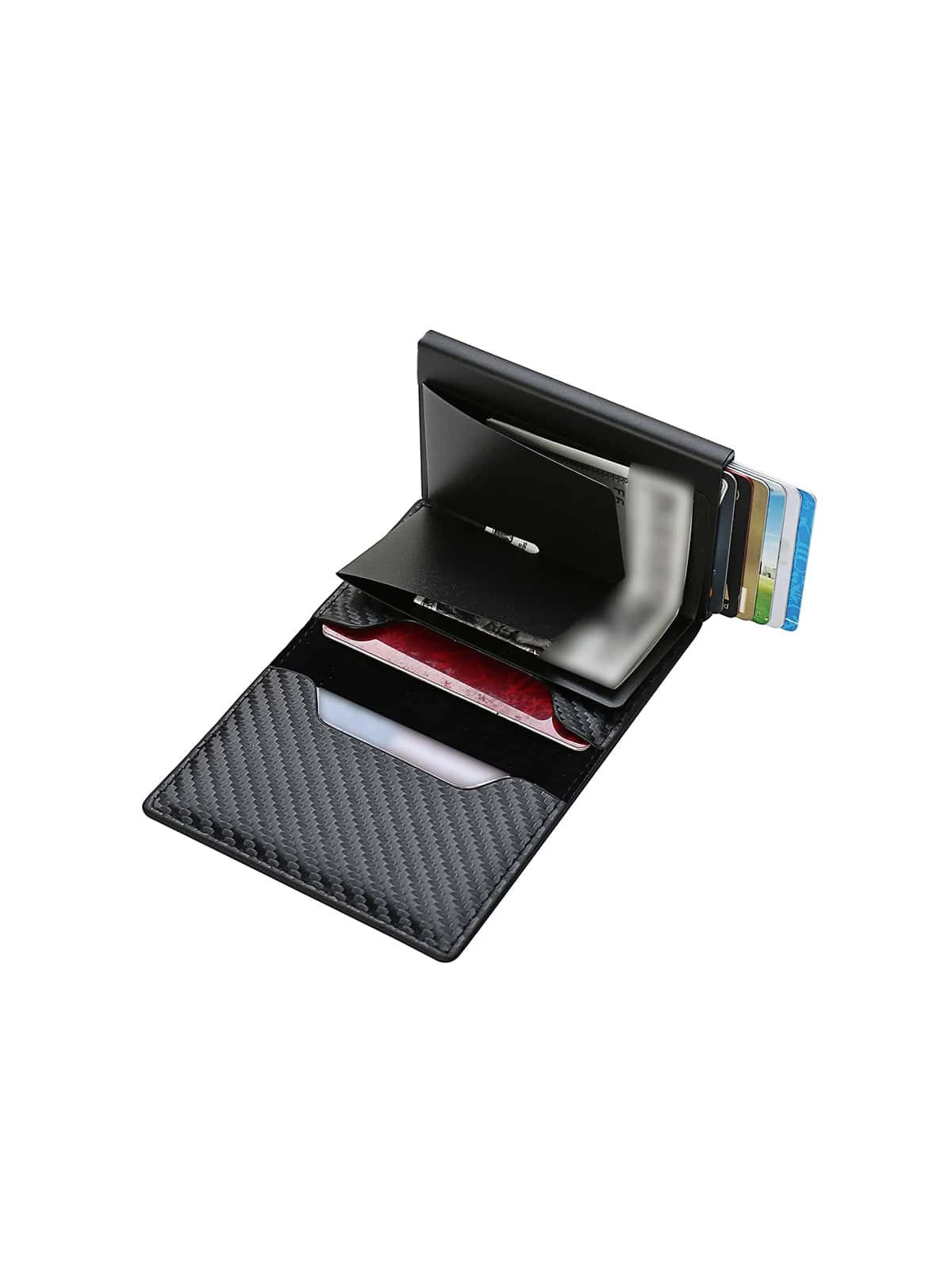 Carbon Fiber anti Rfid Credit Card Holder Men Wallets Slim Women Wallets Cardholder Case Purse Money Bags Metal Business Bank Credit Card Minimalist Wallet Gift for Men