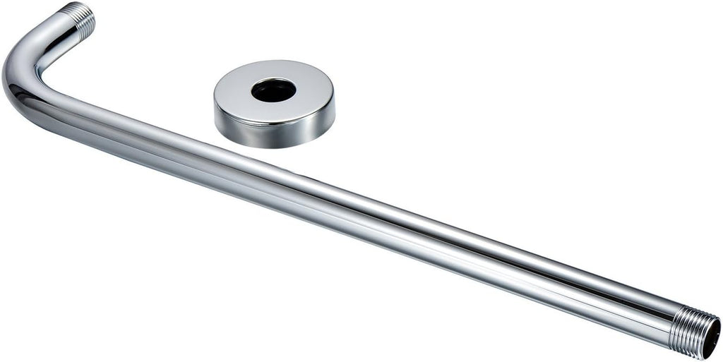Shower Arm Extension Extra Long Water Outlet PJ1001 with Flange Made of Stainless Steel, Chrome Finish 16 Inches