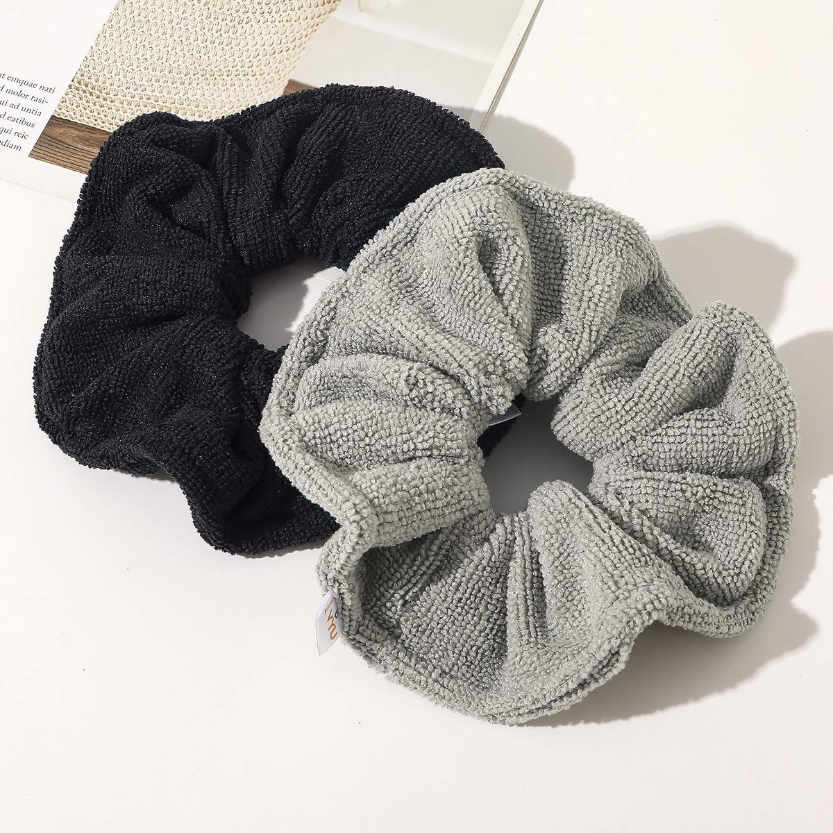 Microfiber Hair Drying Scrunchies Towel Fiber Large Big Scrunchie for Curl Hair for Shower Wet anti Frizz Hair Products Absorbent Fast Terry Cloth Sleep Scrunchy
