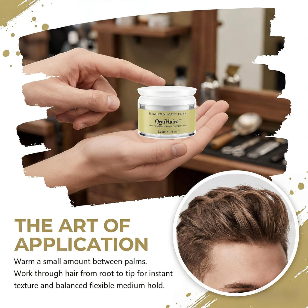 Matte Hair Clay for Men with Refills, 5.29 Fl Oz 150Ml Water-Based Pomade