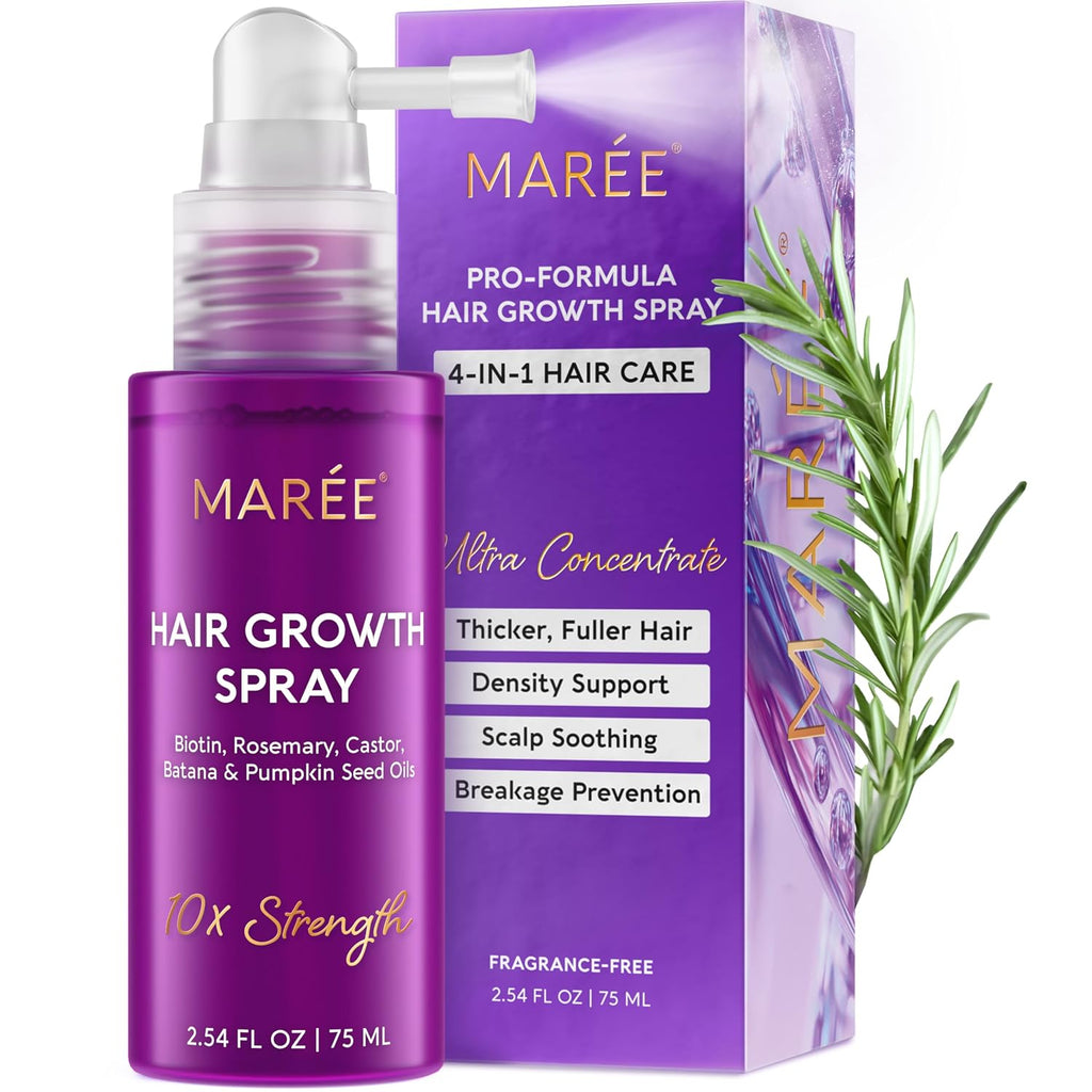 Hair Growth Spray – Caffeine, Batana, Castor & Rosemary Oil for Hair Growth – Products for Women & Men – Hair Oils for Hair Growth – Hair Thickening Spray for Roots – Hair Regrowth & Scalp Care