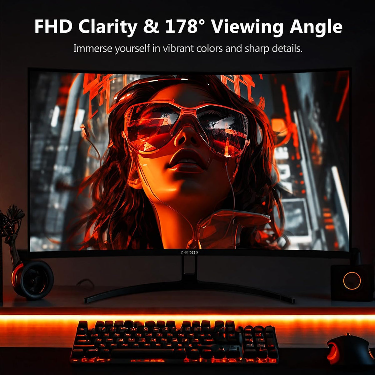 Z-Edge 32 Inch Curved Computer Monitor,1080P, 240Hz/180Hz PC Screen