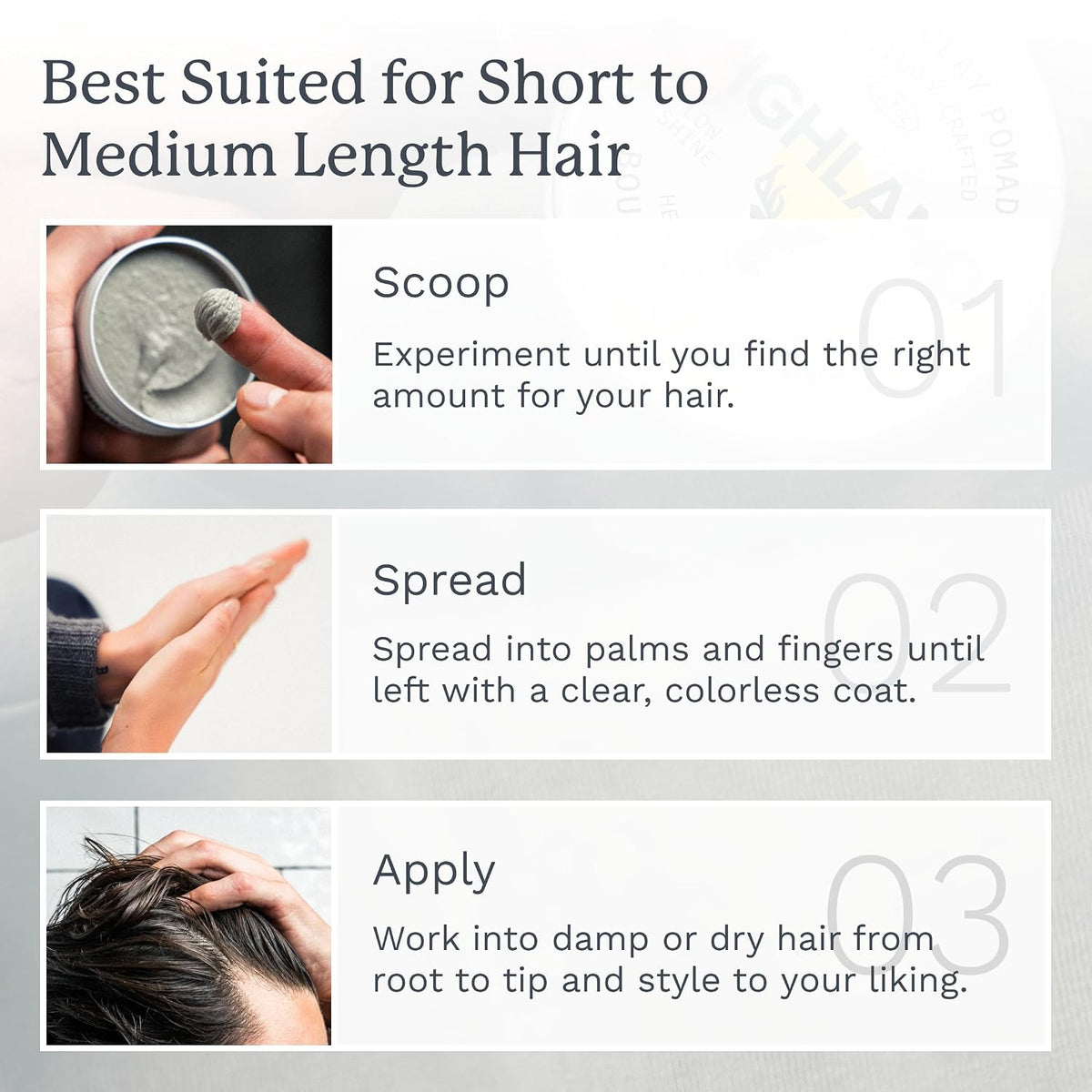 Glacial Hair Clay Pomade - Award Winning Hair Styling Clay for Men and Women Made with 100% All Natural and Organic Ingredients That Promote Hair and Scalp Health. Low Shine, Medium Hold.