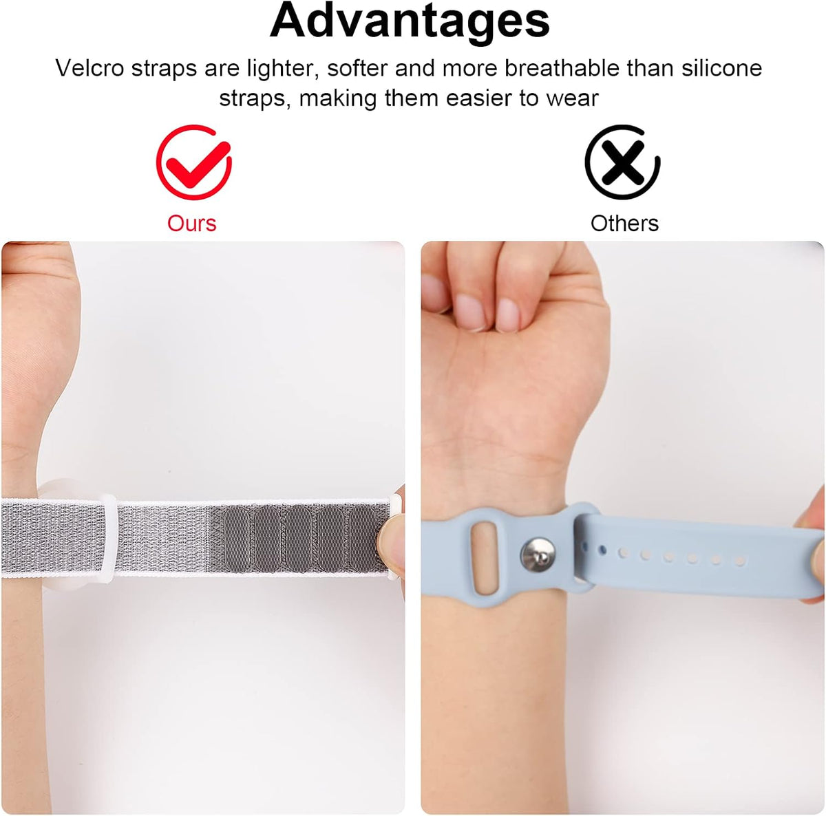 Kids Wristband Compatible with Apple Airtag, Protective Case for Air Tag GPS Tracker Holder with Nylon Bracelet, Adjustable anti Lost Watch Band for Toddler Child Elder(Grey)