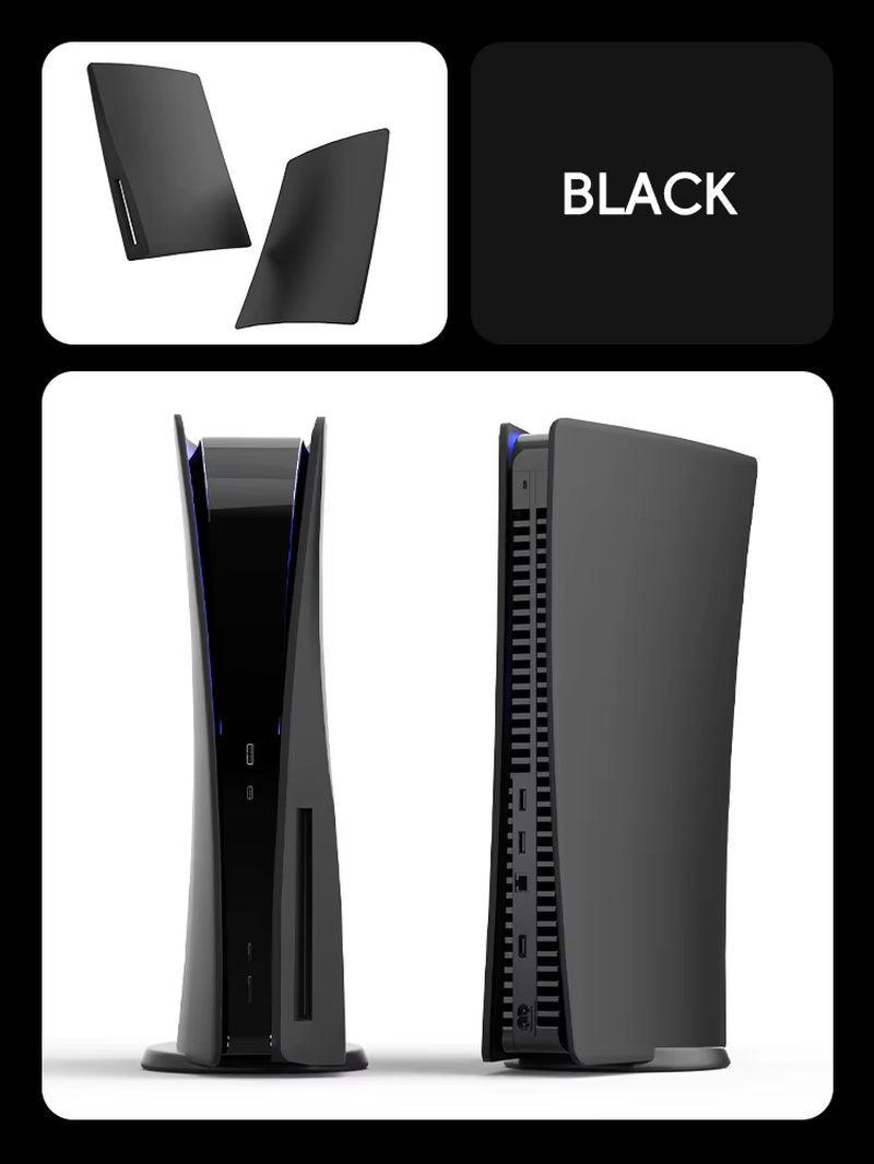 Black Faceplate Cover for PS5 Disc Console Replacement Shell Protective Gaming Accessories