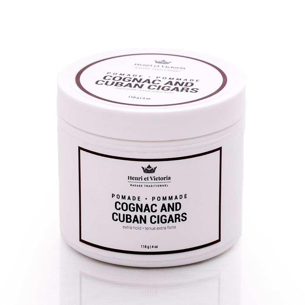 Cognac and Cuban Cigar Hair Pomade for Men Strong Hold and Medium Shine - Water-Based Hair Styling Pomade, Adds Texture and Thickness, Easy to Wash Out - All Day Hold for All Hair Styles - 118G 4Oz