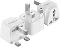 UK Adapters for Travel - Type G, Grounded, Universal Input, 3 Pack