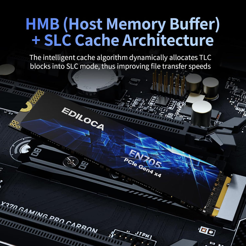 2TB SSD Nvme M.2 2280 Pcie Gen4 X4 Internal Solid State Drive for PS5, Gaming PC and Laptop, up to 4800Mb/S, with Dynamic SLC Cache (EN705)
