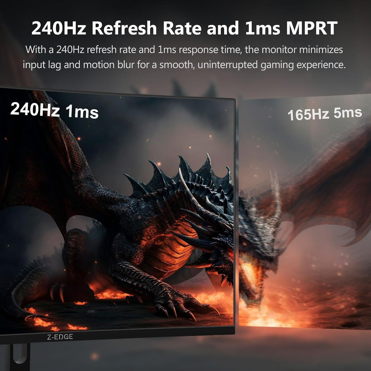 Z-Edge 32 Inch Curved Computer Monitor,1080P, 240Hz/180Hz PC Screen