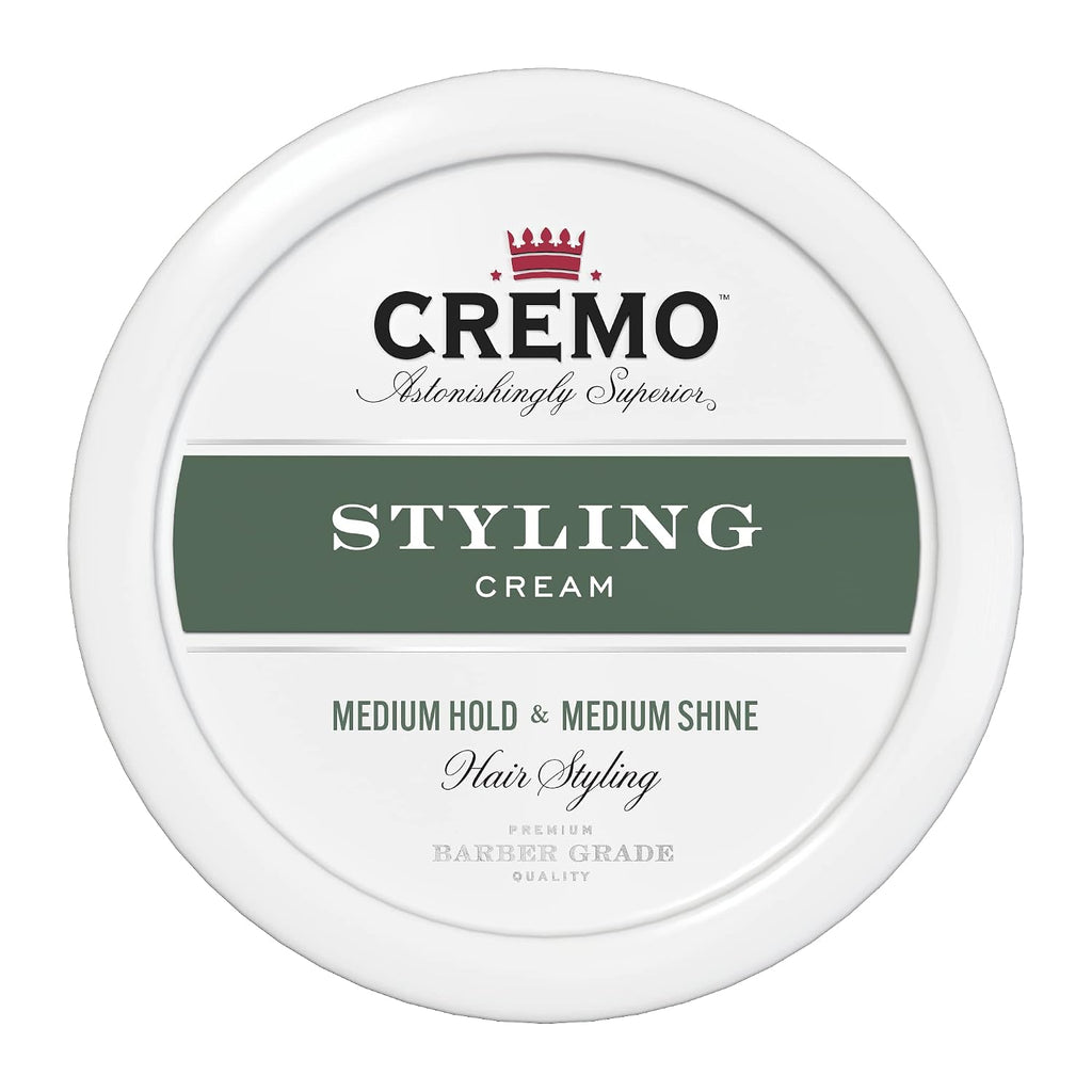 Hair Styling Cream, Barber Grade, Medium Hold, Medium Shine Hair Products, 4 Ounce (Pack of 12)
