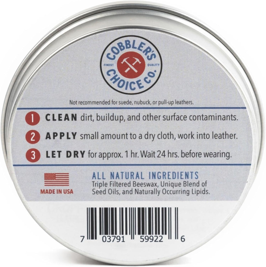 Cobbler'S Choice Leather Cream - for Shoes, Boots & Bags with Beeswax