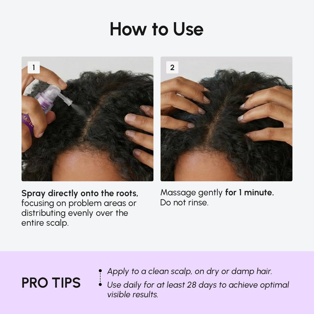 Hair Growth Spray – Caffeine, Batana, Castor & Rosemary Oil for Hair Growth – Products for Women & Men – Hair Oils for Hair Growth – Hair Thickening Spray for Roots – Hair Regrowth & Scalp Care