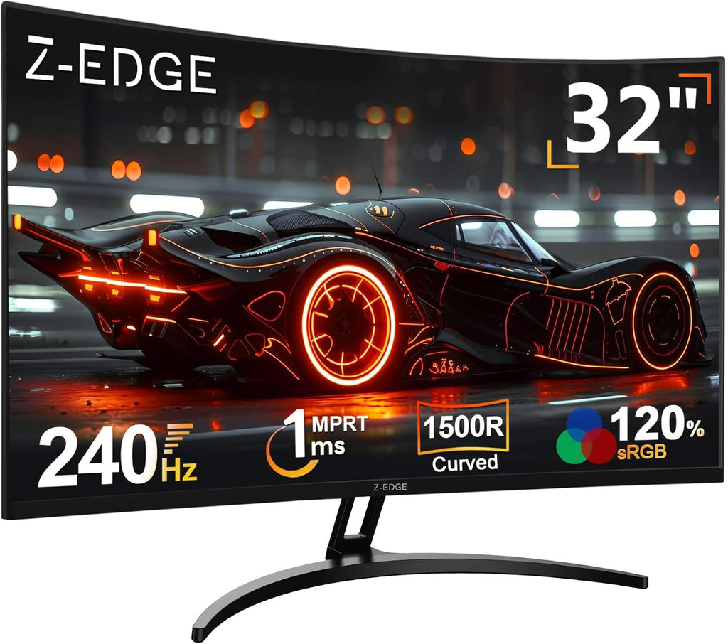 Z-Edge 32 Inch Curved Computer Monitor,1080P, 240Hz/180Hz PC Screen