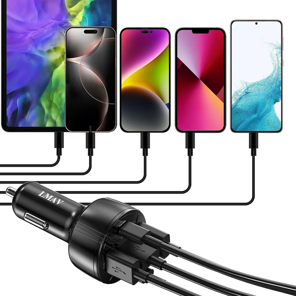 Super Fast Car Charger USB C Adapter 5- Port PD 45W