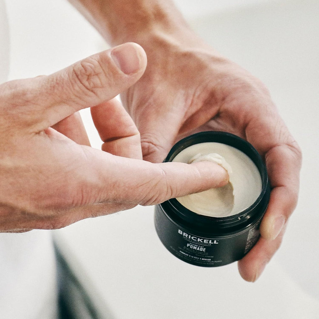 - Hair Pomade for Men, Styling Clay Pomade, Matte Finish & Strong Hold, with Argan Oil, Niacinamide, and Hydrolyzed Protein, 2 Ounces, Scented (Pack of 2)