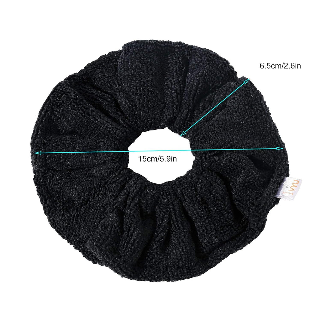 Microfiber Hair Drying Scrunchies Towel Fiber Large Big Scrunchie for Curl Hair for Shower Wet anti Frizz Hair Products Absorbent Fast Terry Cloth Sleep Scrunchy