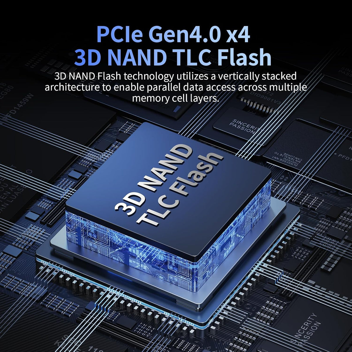 2TB SSD Nvme M.2 2280 Pcie Gen4 X4 Internal Solid State Drive for PS5, Gaming PC and Laptop, up to 4800Mb/S, with Dynamic SLC Cache (EN705)