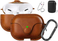 for Airpods Pro 1St/2Nd Case Leather with Keychain, Brown