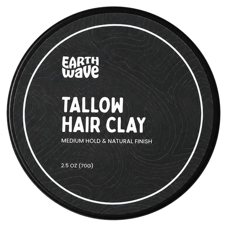All Natural Tallow Hair Clay for Men & Women – Medium Hold Matte Finish Styling Pomade, Made with Grass-Fed Tallow & Natural Ingredients, Supports Healthy Hair & Scalp, Made in USA, 2.5 Oz