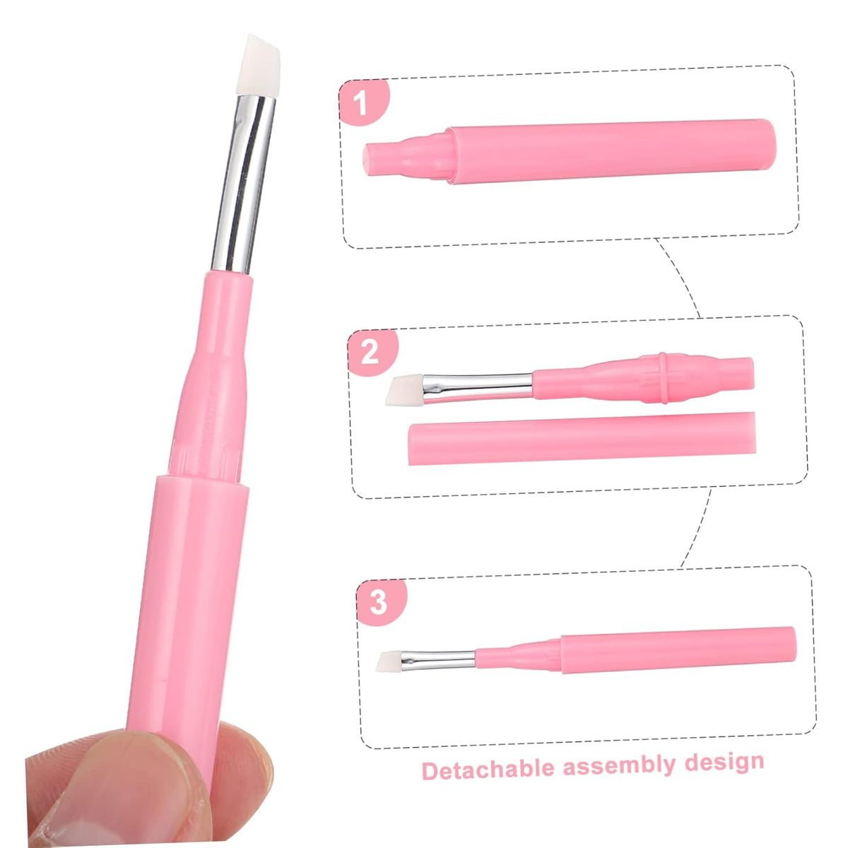 6Pcs Eyebrow Makeup Brush Set Silicone for Lip and Brow
