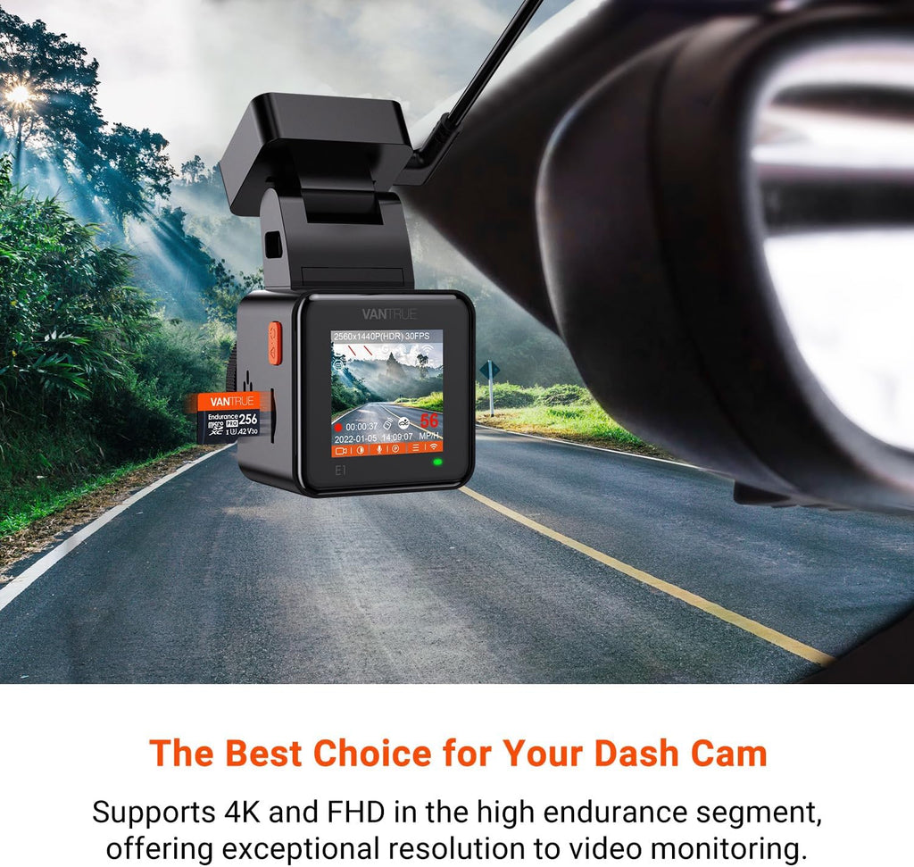 256GB Microsdxc UHS-I U3 4K Memory Card with Adapter for Dash Cams