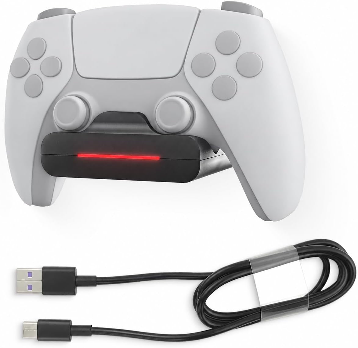PS5 Controller Wall Mount Charger Dock with 3.3Ft Cord,Charging Station Holder Fits for PS5 Pro Wireless Controller with LED Indicators Fast Charging Speed Cable,Space Saving