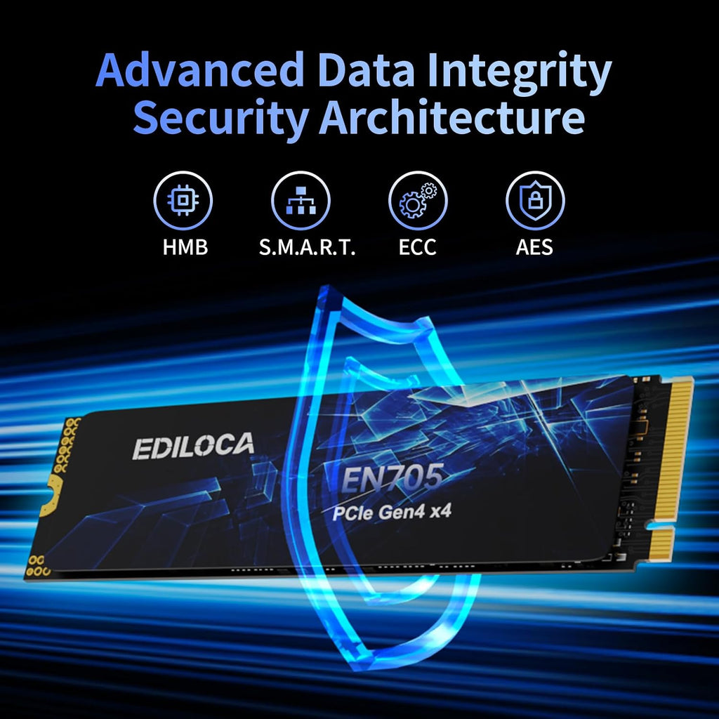 2TB SSD Nvme M.2 2280 Pcie Gen4 X4 Internal Solid State Drive for PS5, Gaming PC and Laptop, up to 4800Mb/S, with Dynamic SLC Cache (EN705)