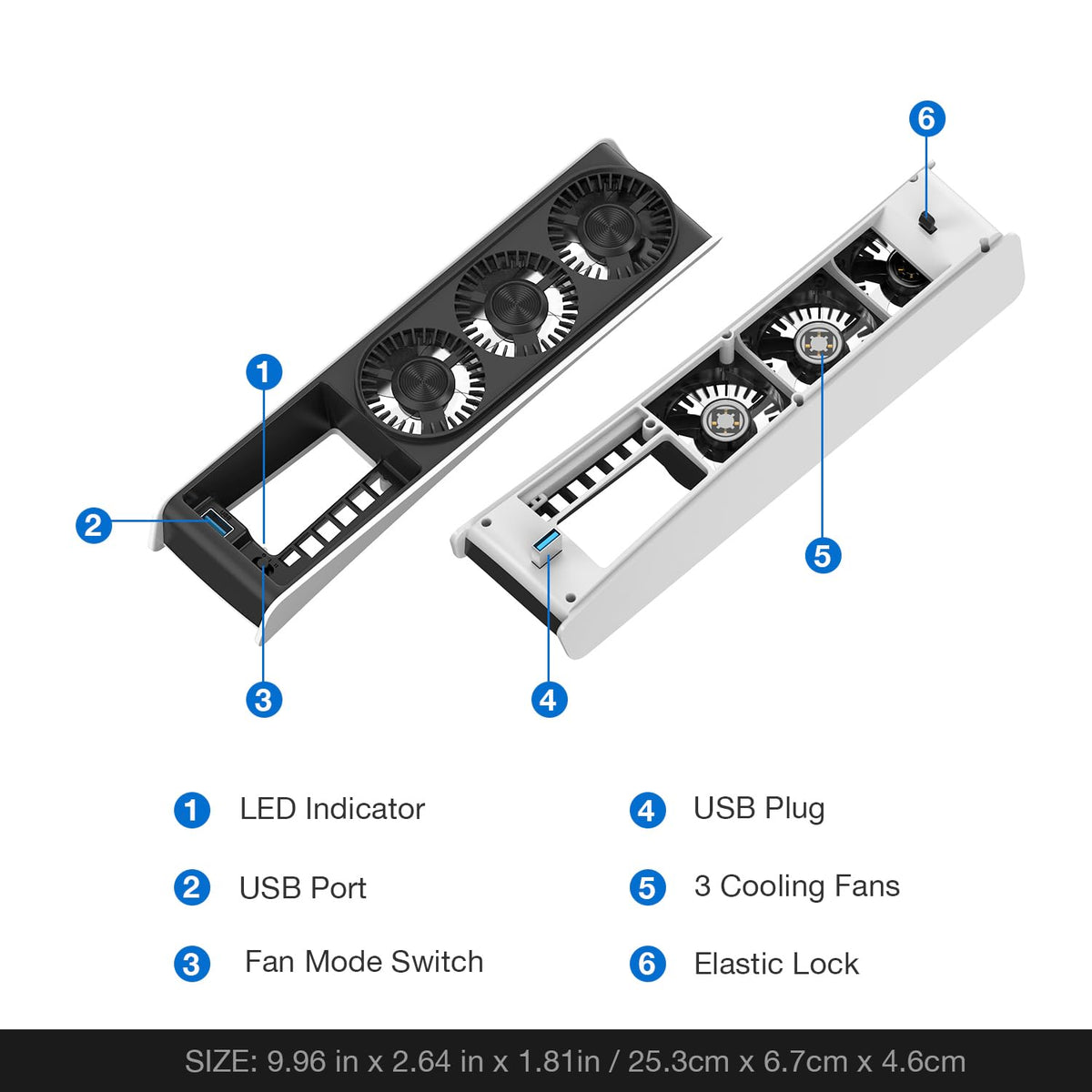 Cooling Fan for PS5 Slim, Upgraded Quiet Cooler Fan with LED Light, for PS5 Slim Console Digital & Discs Edition