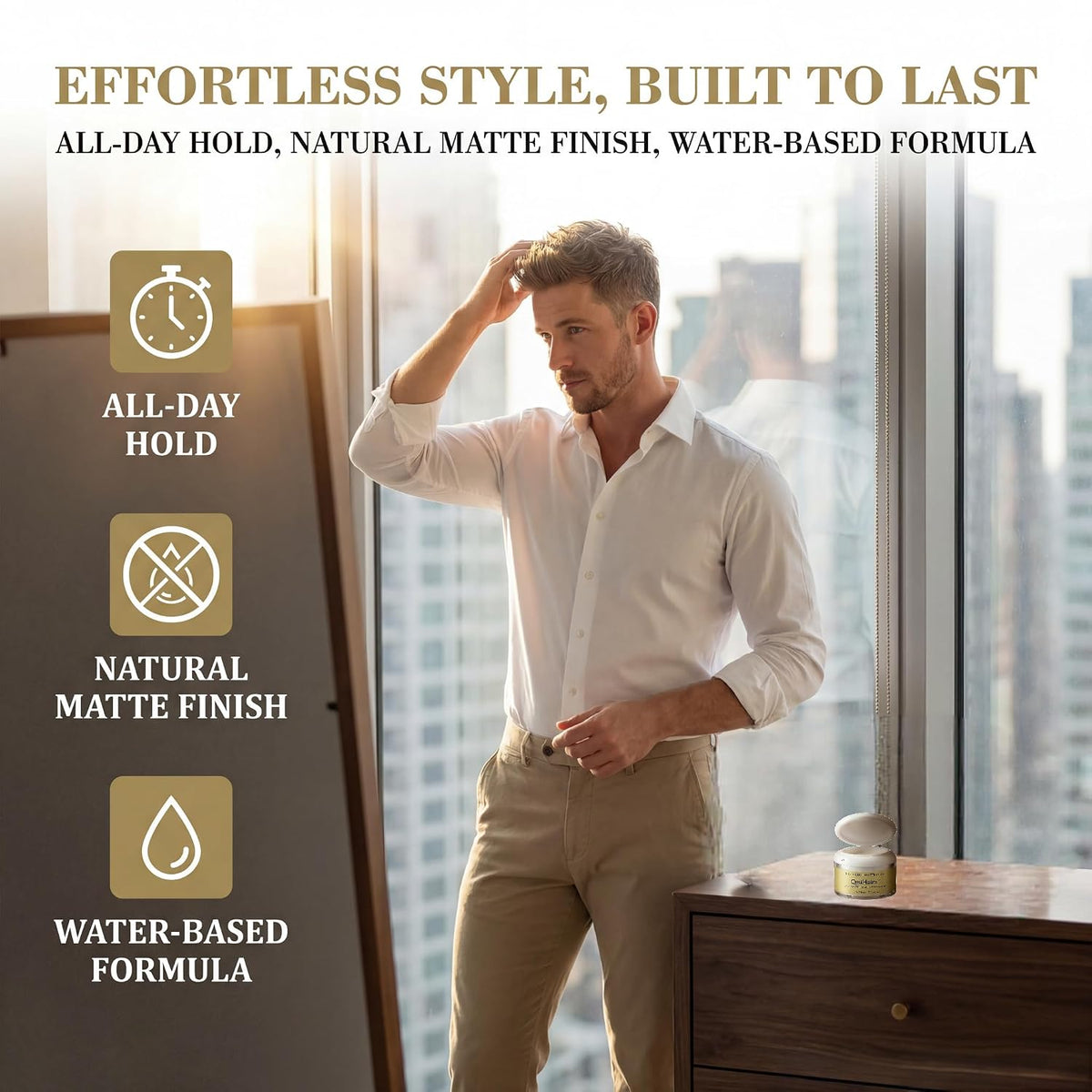 Matte Hair Clay for Men with Refills, 5.29 Fl Oz 150Ml Water-Based Pomade