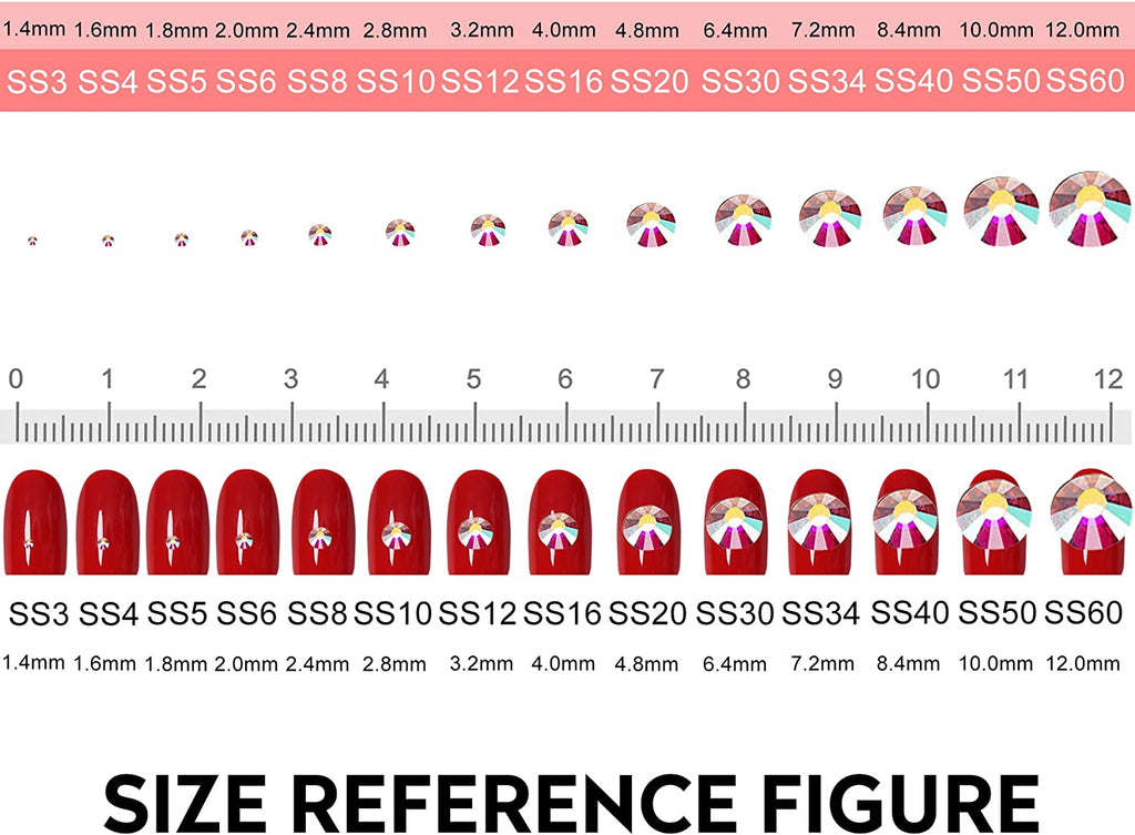 Rhinestones for Bedazzling, 3456Pcs Nail Gems, Crystal AB