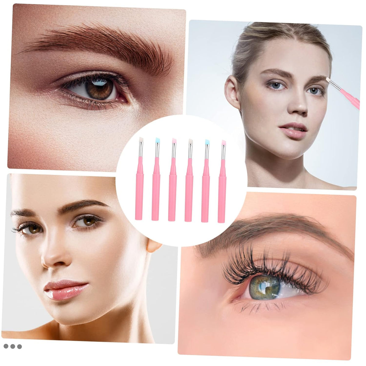 6Pcs Eyebrow Makeup Brush Set Silicone for Lip and Brow