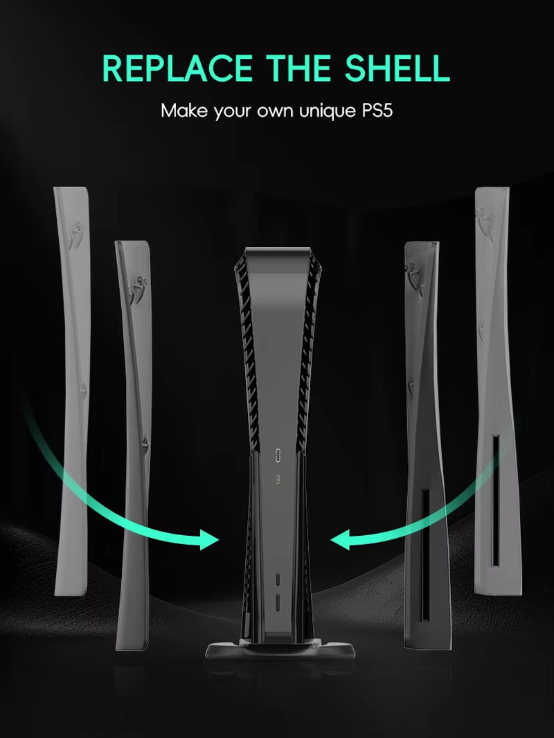 Black Faceplate Cover for PS5 Disc Console Replacement Shell Protective Gaming Accessories