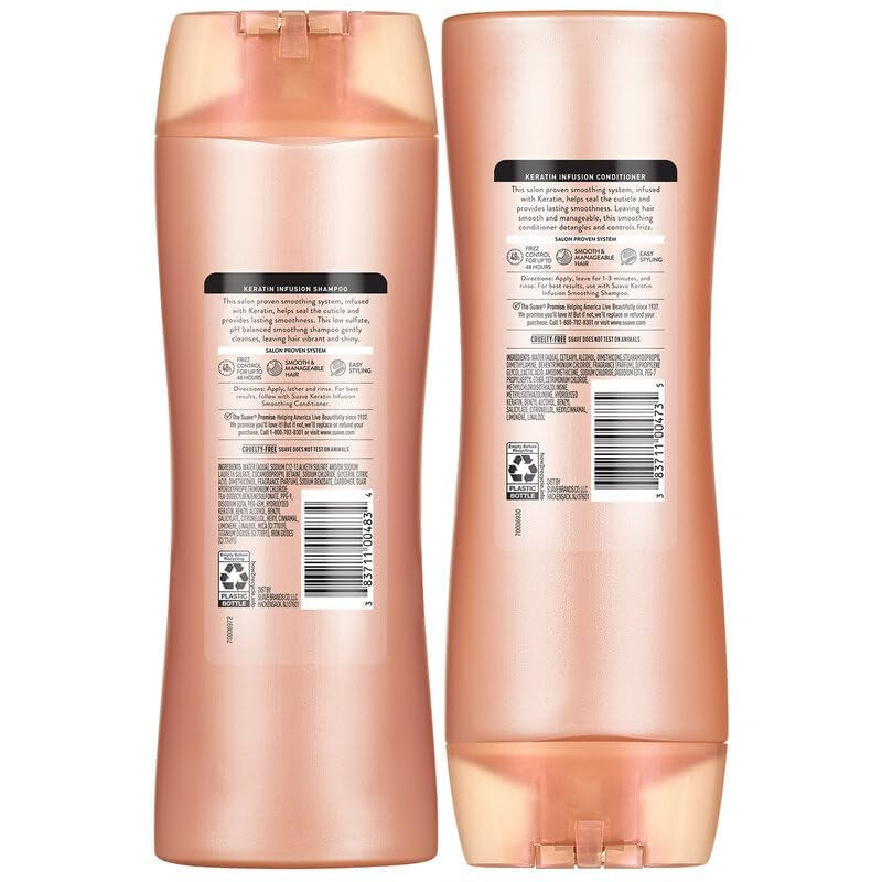 Keratin Infusion Smoothing Shampoo and Conditioner, 12.6 Oz Ea